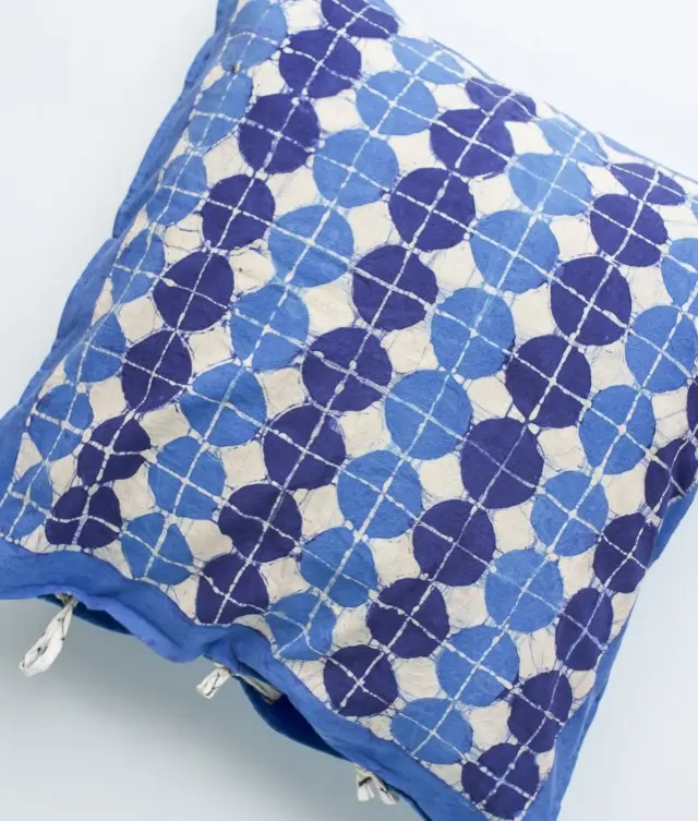 Circular Blue Print Cushion Cover Set of 2 - Sonali Dharmawardena