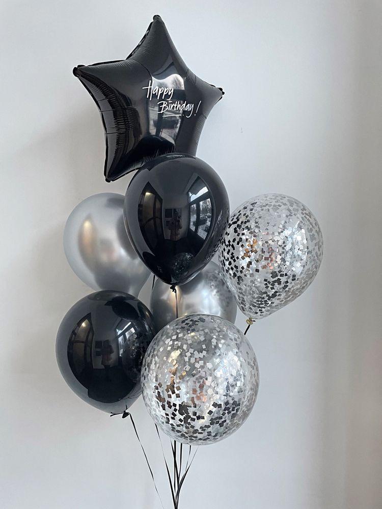 Create a memorable balloon arrangement for your special occasion! 6 latex balloons with 1 personalized star balloon Color theme can be customized